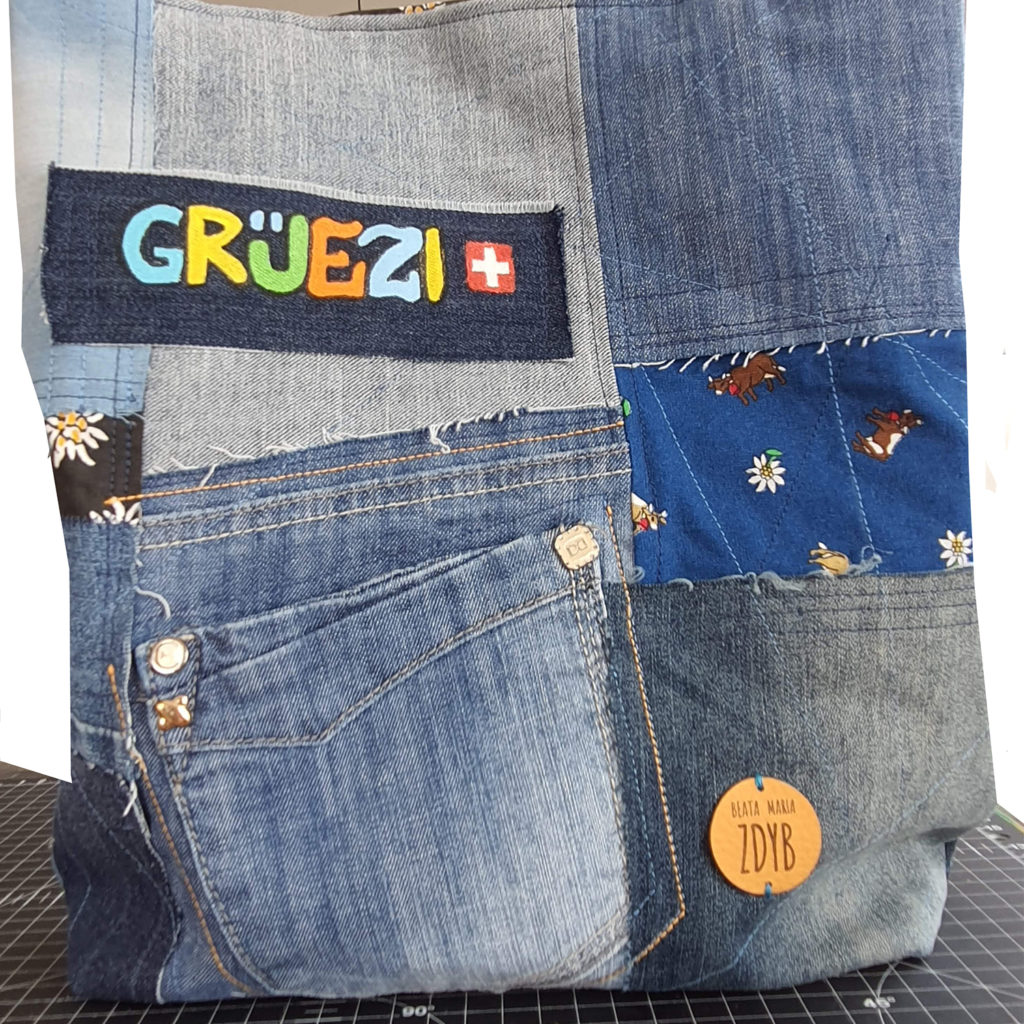 Swiss jeans boho bag
